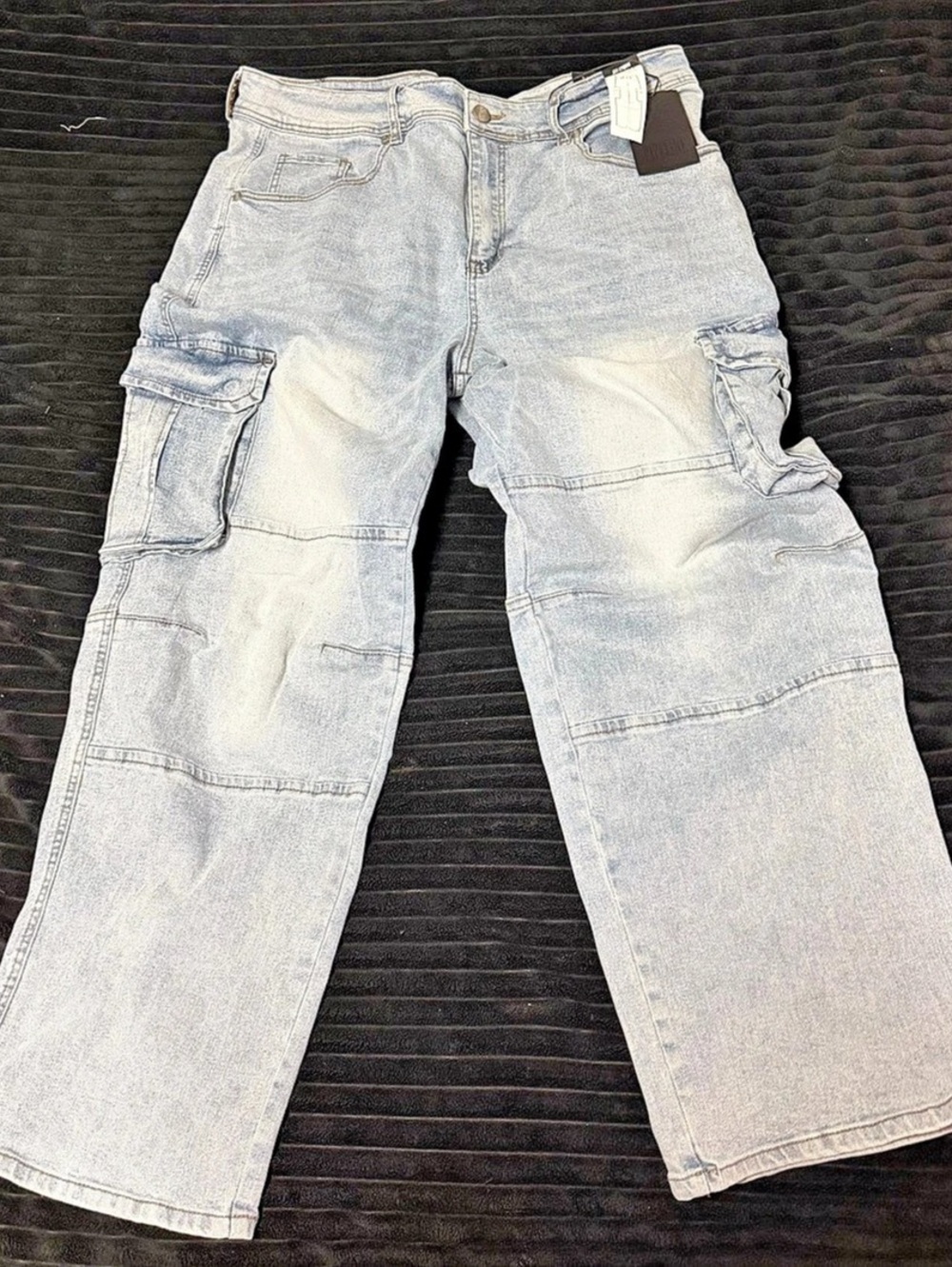 Pipeline JEANS Baggy Fit Cargo Jeans Light Blue Cargo Jeans Waist 38 NWT